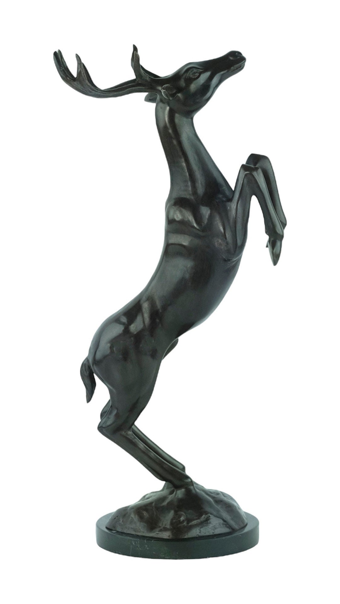 Bronze Sculpture of a Jumping Deer Animal Art Statue Bronze Deer Sculpture Wildlife Sculpture Hunting Decoration Bronze Hunting Sculpture