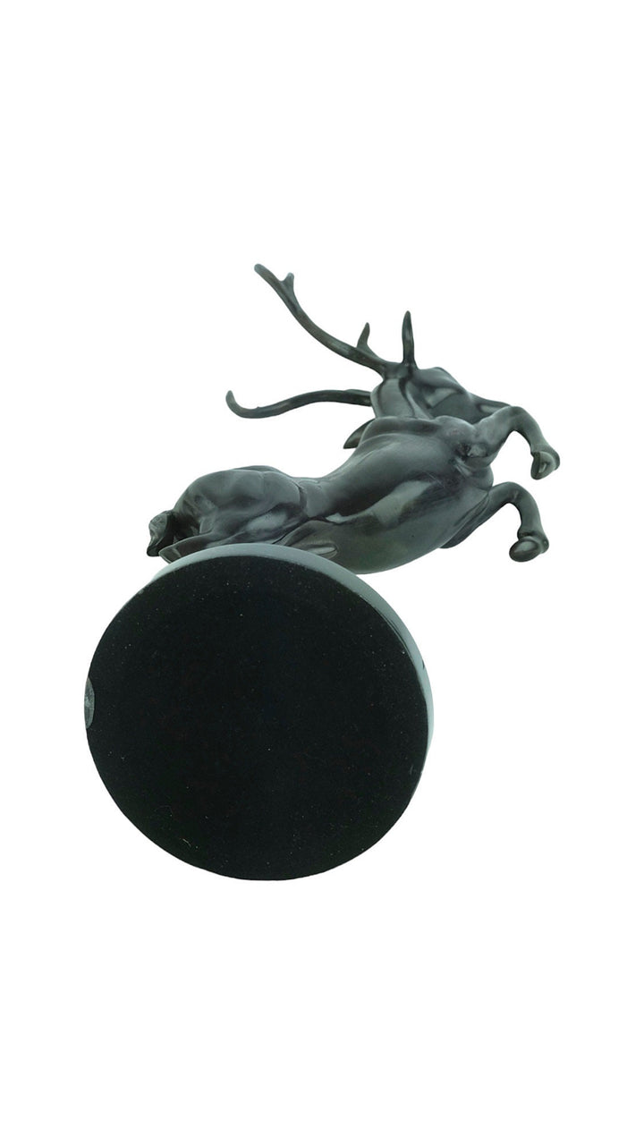 Bronze Sculpture of a Jumping Deer Animal Art Statue Bronze Deer Sculpture Wildlife Sculpture Hunting Decoration Bronze Hunting Sculpture