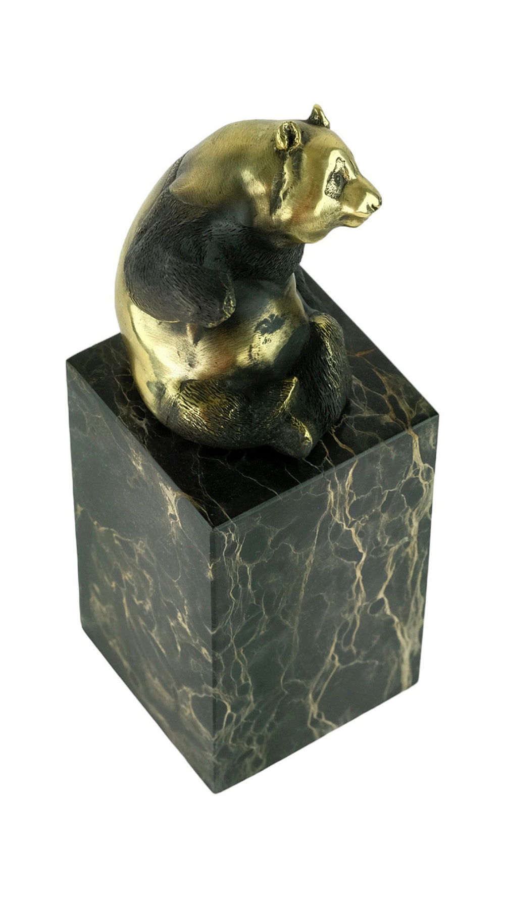 Bronze Panda Bear Sculpture on Marble Column by Milo Modern Bronze Animal Sculpture Panda Bear Lovers Gift Panda Bear Decoration Milo Statue