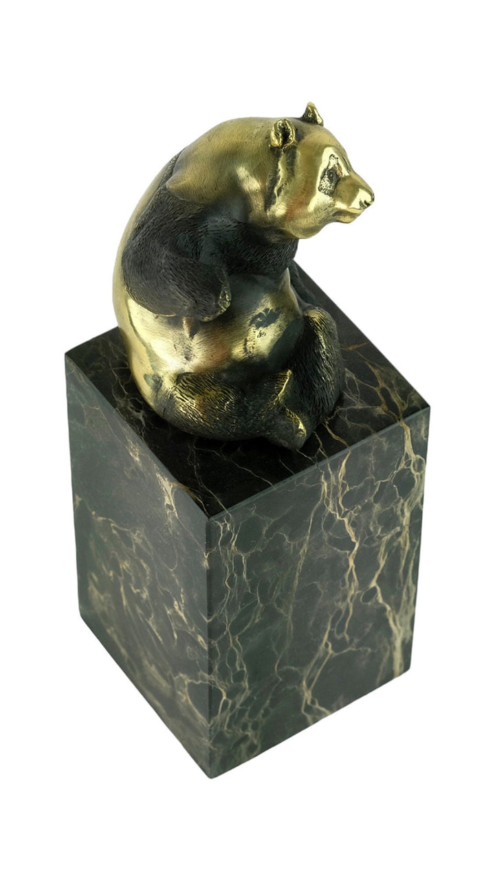 Bronze Panda Bear Sculpture on Marble Column by Milo Modern Bronze Animal Sculpture Panda Bear Lovers Gift Panda Bear Decoration Milo Statue
