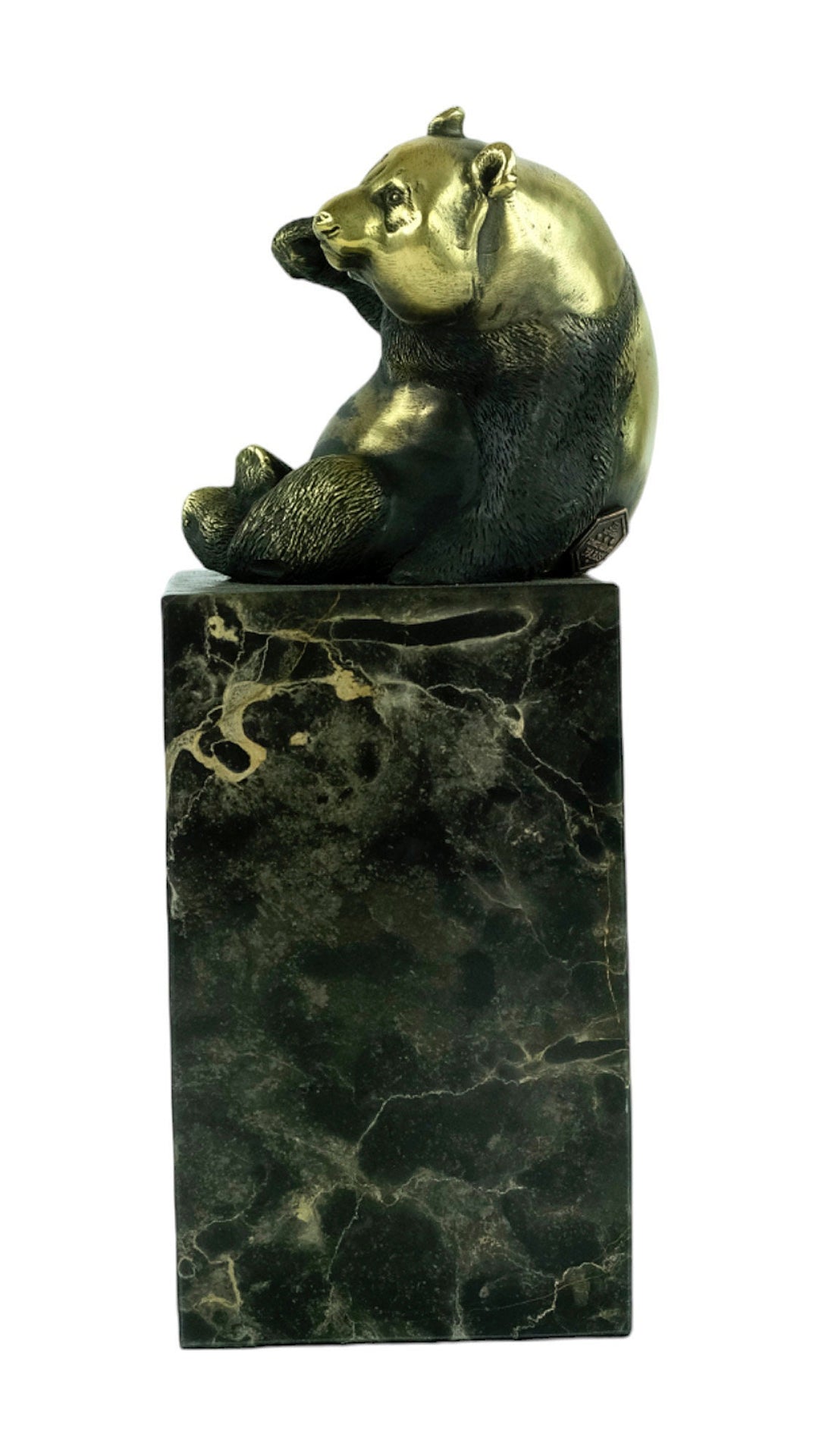 Bronze Panda Bear Sculpture on Marble Column by Milo Modern Bronze Animal Sculpture Panda Bear Lovers Gift Panda Bear Decoration Milo Statue
