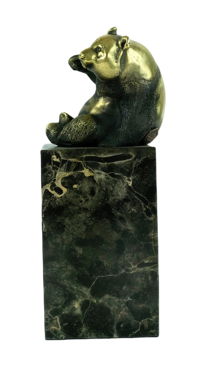 Bronze Panda Bear Sculpture on Marble Column by Milo Modern Bronze Animal Sculpture Panda Bear Lovers Gift Panda Bear Decoration Milo Statue