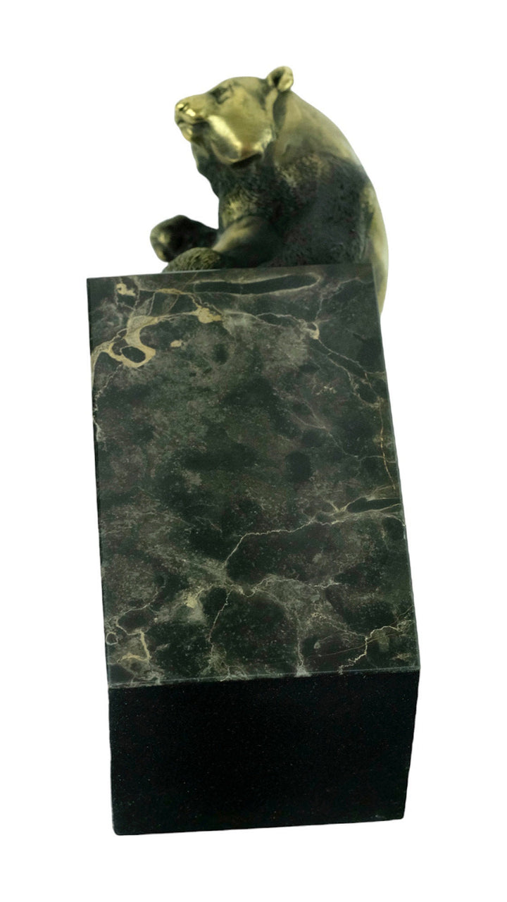 Bronze Panda Bear Sculpture on Marble Column by Milo Modern Bronze Animal Sculpture Panda Bear Lovers Gift Panda Bear Decoration Milo Statue