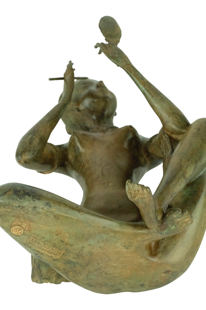 Bronze Sculpture of a Female Putting on Make-Up by the Pierre Chenet Foundry Art Deco Style Bronze Sculpture Art Deco Female Statue Art