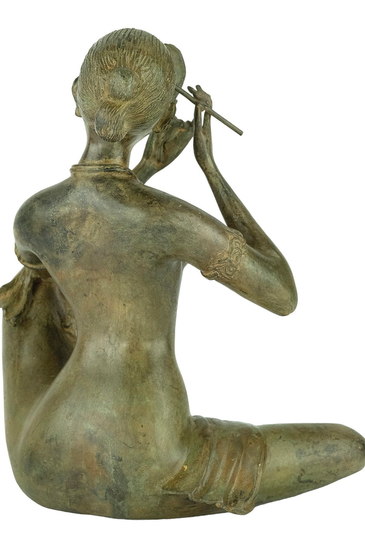 Bronze Sculpture of a Female Putting on Make-Up by the Pierre Chenet Foundry Art Deco Style Bronze Sculpture Art Deco Female Statue Art