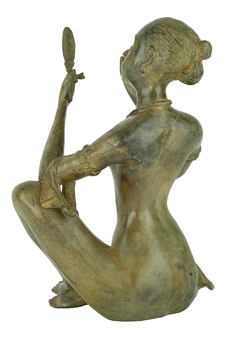 Bronze Sculpture of a Female Putting on Make-Up by the Pierre Chenet Foundry Art Deco Style Bronze Sculpture Art Deco Female Statue Art