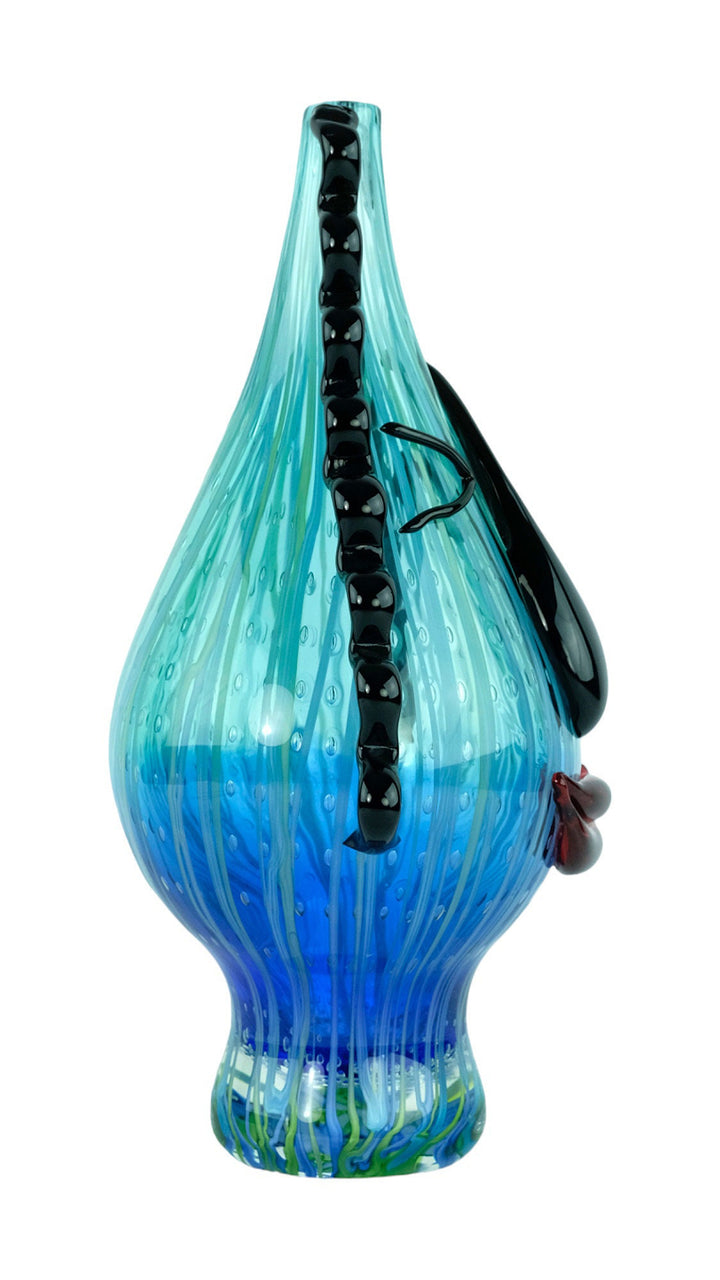 Abstract Glass Vase of a Winking Female with Curly Hair in Murano Style Decorative Vase Art Vase in Picasso Style Unique Vase in Glass