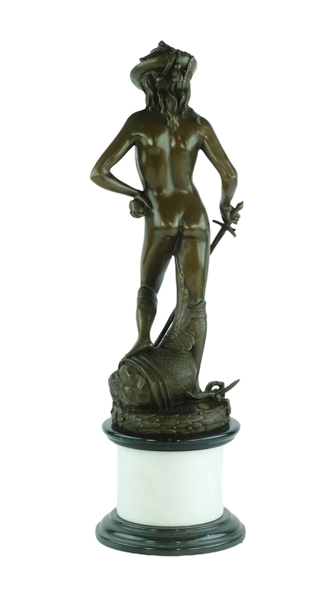 Large Bronze Sculpture of Davids' Victory over Goliath Bronze Mythology Statue Donatello David and Goliath Biblical Bronze Sculpture Art