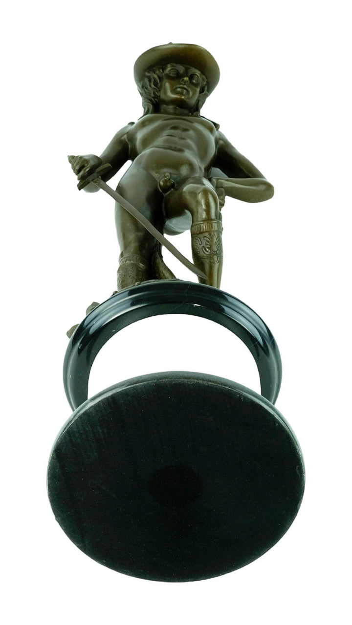 Large Bronze Sculpture of Davids' Victory over Goliath Bronze Mythology Statue Donatello David and Goliath Biblical Bronze Sculpture Art