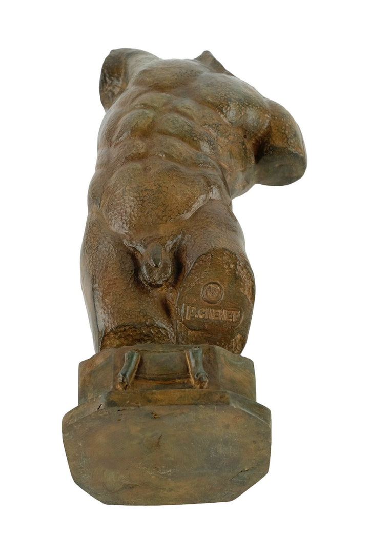 Bronze Male Torso by the Pierre Chenet Foundry Classic Bronze Torso Statue Bronze Male Sculpture Classic Bronze Statue Bronze Bronze Male