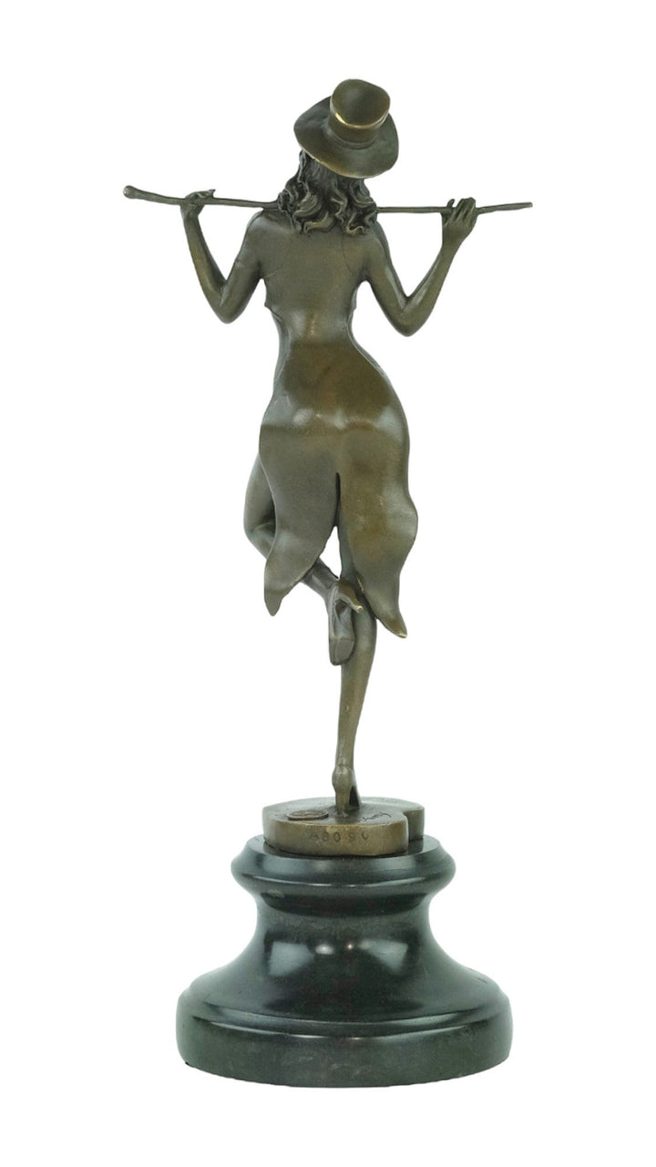 Bronze Sculpture of a Revue Dancer on Heart Shaped Base in Art Deco Style Bronze Dancer Statue Show Dancer Sculpture Dancer Gift Art Deco