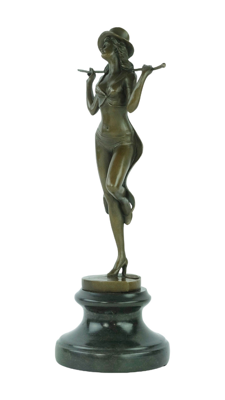 Bronze Sculpture of a Revue Dancer on Heart Shaped Base in Art Deco Style Bronze Dancer Statue Show Dancer Sculpture Dancer Gift Art Deco
