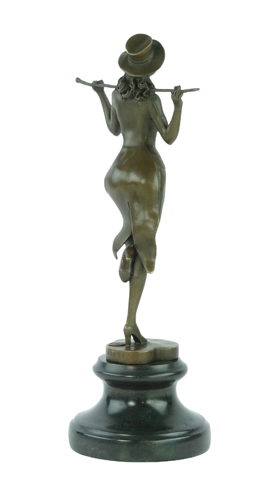 Bronze Sculpture of a Revue Dancer on Heart Shaped Base in Art Deco Style Bronze Dancer Statue Show Dancer Sculpture Dancer Gift Art Deco