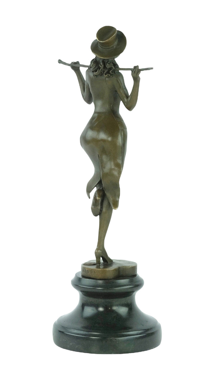 Bronze Sculpture of a Revue Dancer on Heart Shaped Base in Art Deco Style Bronze Dancer Statue Show Dancer Sculpture Dancer Gift Art Deco