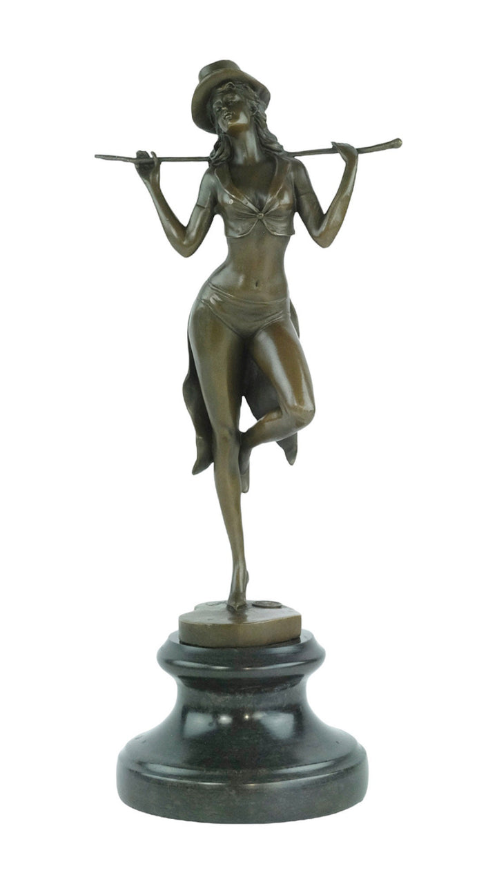 Bronze Sculpture of a Revue Dancer on Heart Shaped Base in Art Deco Style Bronze Dancer Statue Show Dancer Sculpture Dancer Gift Art Deco