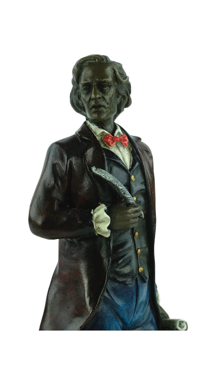Bronze Sculpture of Chopin with Quill Painted Bronze Statue of Frédéric Chopin Vienna Bronze Figurine Composer Sculpture Chopin Lovers Gift