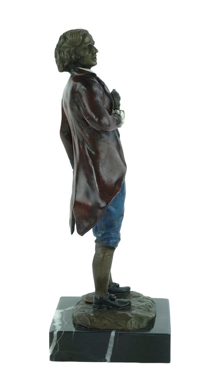Bronze Sculpture of Chopin with Quill Painted Bronze Statue of Frédéric Chopin Vienna Bronze Figurine Composer Sculpture Chopin Lovers Gift