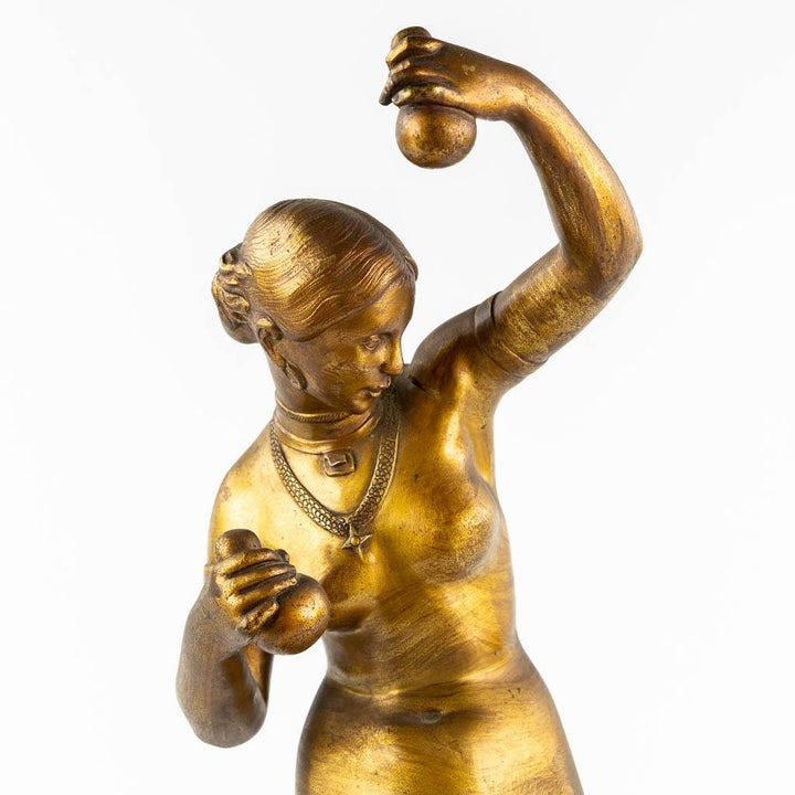 Antique Bronze Sculpture of a Dancing Female with Gould Shakers Bronze Female Statue French Antiques Dancing Female Sculpture Antique Art