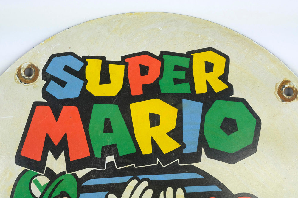 Metal Sign with Enamel Decoration of Super Mario Mancave Decoration Super Mario Collectable Super Mario Lovers Gift Nintendo Decoration