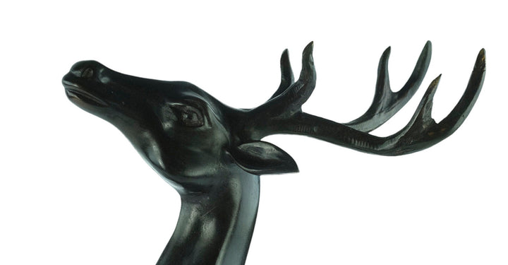 Bronze Sculpture of a Jumping Deer Animal Art Statue Bronze Deer Sculpture Wildlife Sculpture Hunting Decoration Bronze Hunting Sculpture