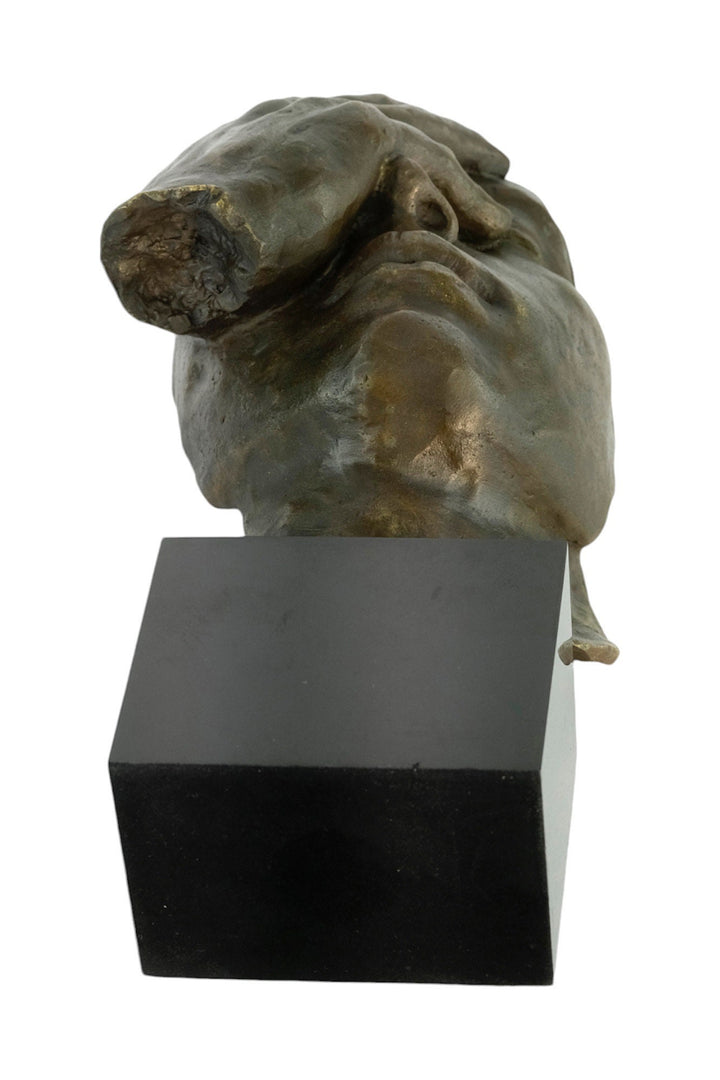 Modern Bronze Sculpture of a Hand Covering a Face Inspired by Salvador Dali Resignation Contemporary Art Statue Bronze Dali Sculpture Art