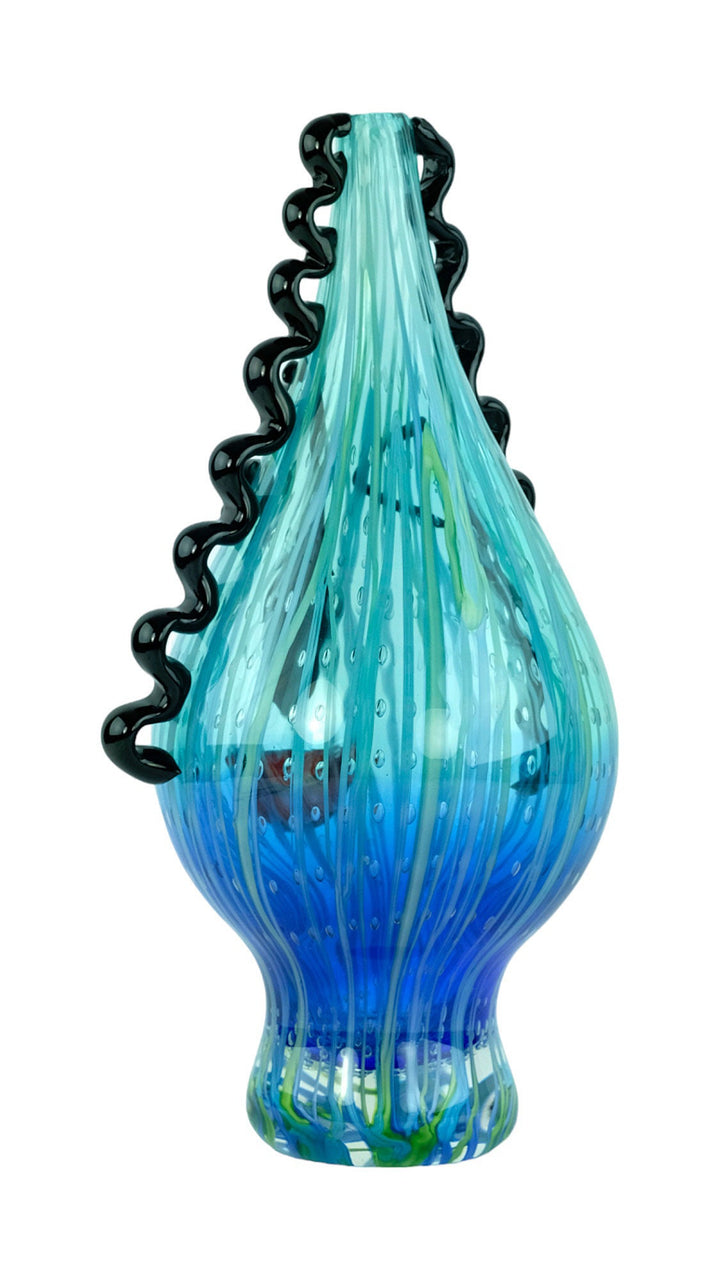 Abstract Glass Vase of a Winking Female with Curly Hair in Murano Style Decorative Vase Art Vase in Picasso Style Unique Vase in Glass