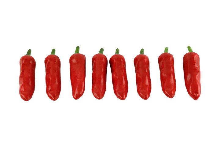 Set of Eight Ceramic Red Peppers as Decorative Objects Red Pepper Sculptures Vegetable Decoration Kitchen Decoration Red Pepper Lovers Gift