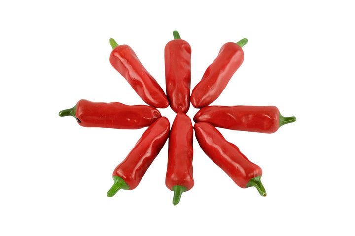 Set of Eight Ceramic Red Peppers as Decorative Objects Red Pepper Sculptures Vegetable Decoration Kitchen Decoration Red Pepper Lovers Gift