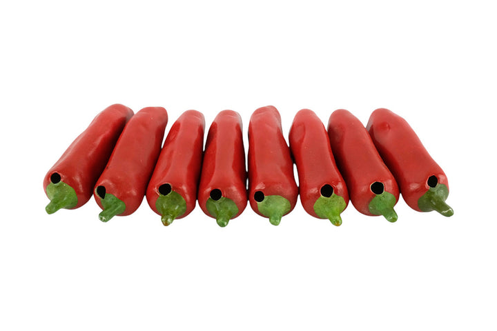 Set of Eight Ceramic Red Peppers as Decorative Objects Red Pepper Sculptures Vegetable Decoration Kitchen Decoration Red Pepper Lovers Gift