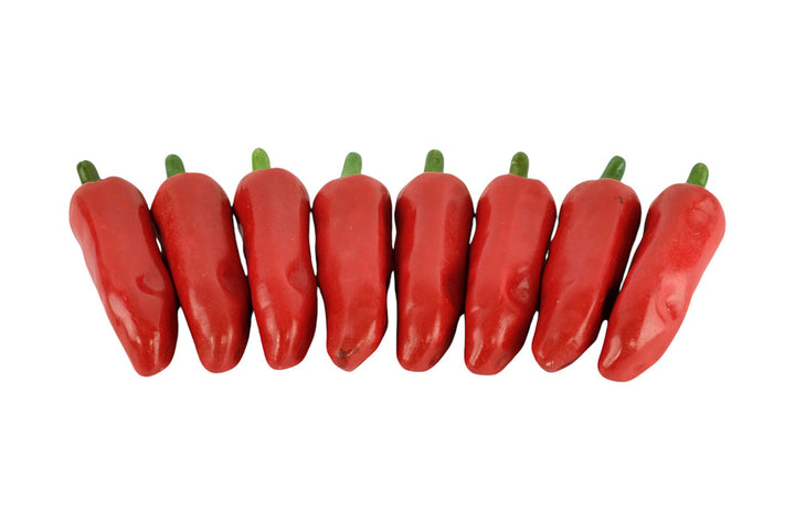 Set of Eight Ceramic Red Peppers as Decorative Objects Red Pepper Sculptures Vegetable Decoration Kitchen Decoration Red Pepper Lovers Gift
