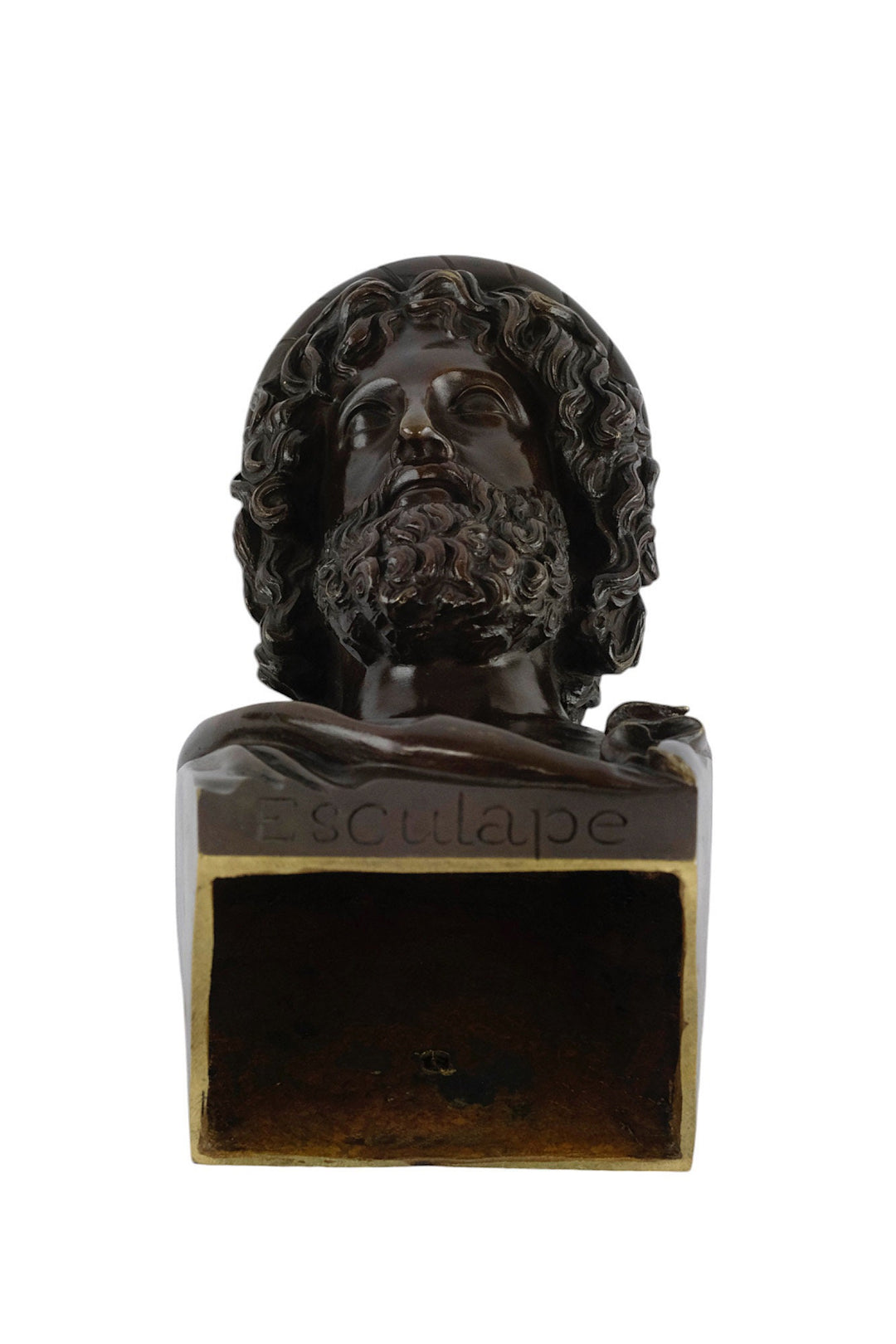 Antique Bronze Sculpture of the God of Medicine Named Asclepius in Greek Mythology Sculpture Bronze Bust of Asclepius French Antiques Art