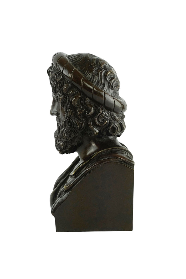 Antique Bronze Sculpture of the God of Medicine Named Asclepius in Greek Mythology Sculpture Bronze Bust of Asclepius French Antiques Art