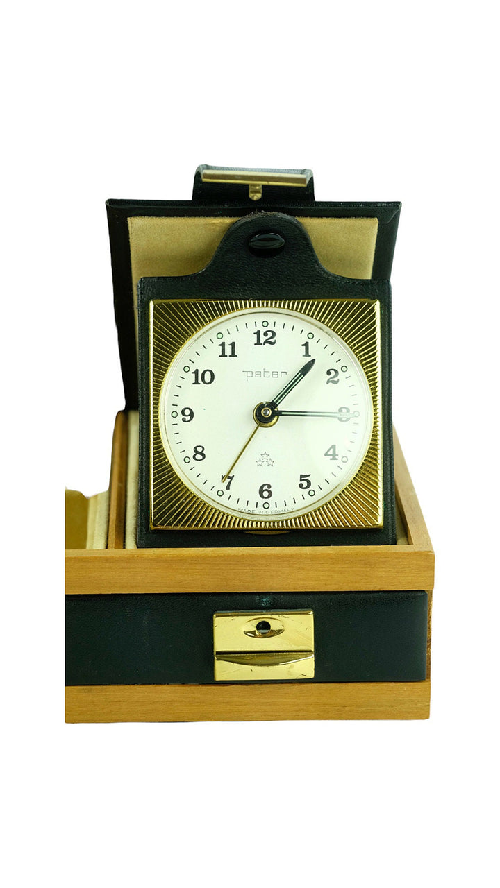 Solingen Travel Case with Travel Clock and Manicure Set Plus Jewellery Box Vintage Travel Case Solingen Germany Female Beauty Case Luxurious