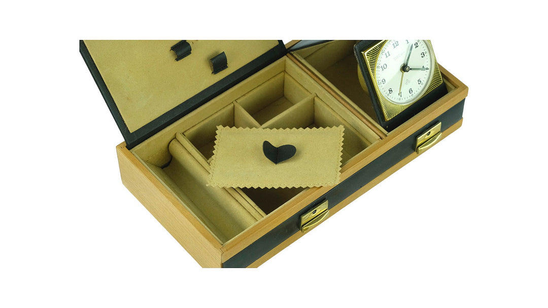 Solingen Travel Case with Travel Clock and Manicure Set Plus Jewellery Box Vintage Travel Case Solingen Germany Female Beauty Case Luxurious
