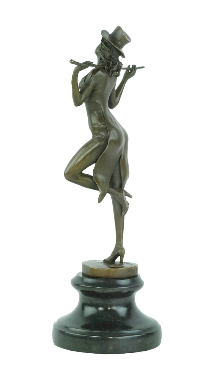 Bronze Sculpture of a Revue Dancer on Heart Shaped Base in Art Deco Style Bronze Dancer Statue Show Dancer Sculpture Dancer Gift Art Deco