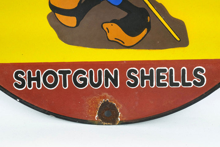 Metal with Enamel Sign of Winchester Shotgun Shells Hunting Decoration Enamel Sign Donald Duck Collectable Hunting Lovers Gift Mancave Deco