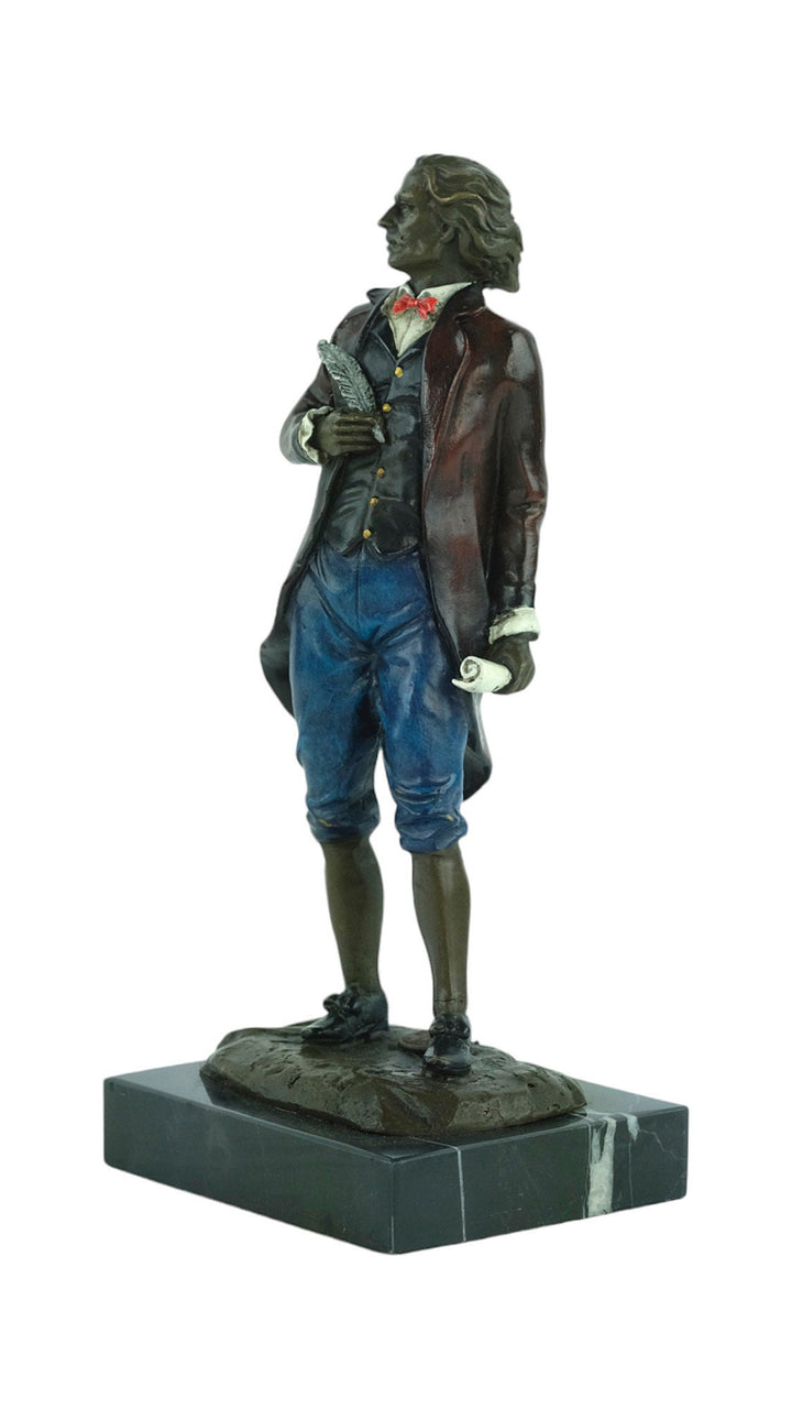 Bronze Sculpture of Chopin with Quill Painted Bronze Statue of Frédéric Chopin Vienna Bronze Figurine Composer Sculpture Chopin Lovers Gift