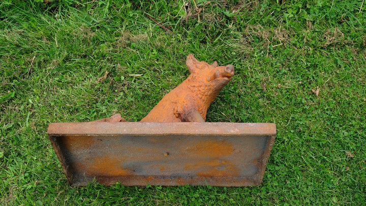 Cast Iron Sculpture of a Wild Boar Hunting Decoration Lying Wild Boar Statue Outdoor Animal Sculpture Cast Iron Sculpture Hunting Statue