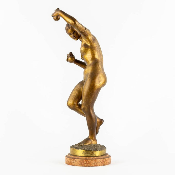 Antique Bronze Sculpture of a Dancing Female with Gould Shakers Bronze Female Statue French Antiques Dancing Female Sculpture Antique Art