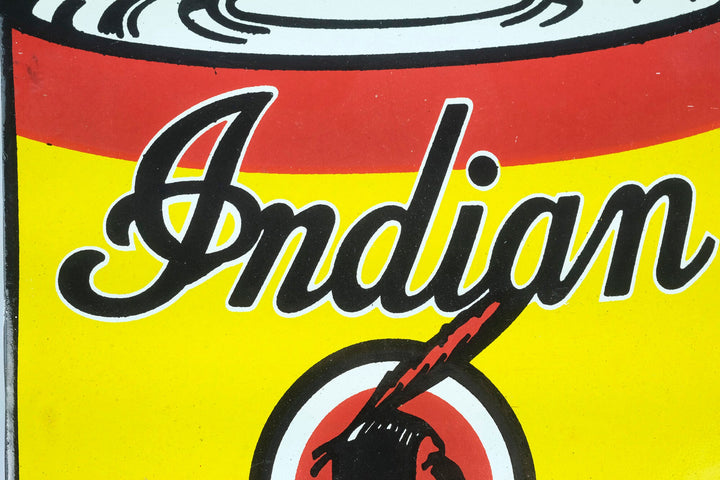 Metal with Enamel Advertising Sign of Indian Motorcycle Oil Garage Decoration Enamel Garage Sign Mancave Decoration Motorcycle Lovers Gift