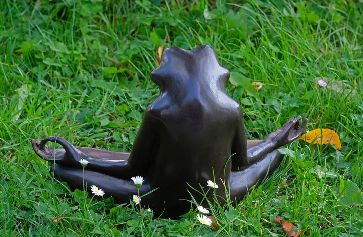 Bronze Sculpture of a Meditating Frog Outdoor Frog Sculpture Garden Decoration Frog Lovers Gift Bronze Frog Statue Yoga Sculpture Animal Art