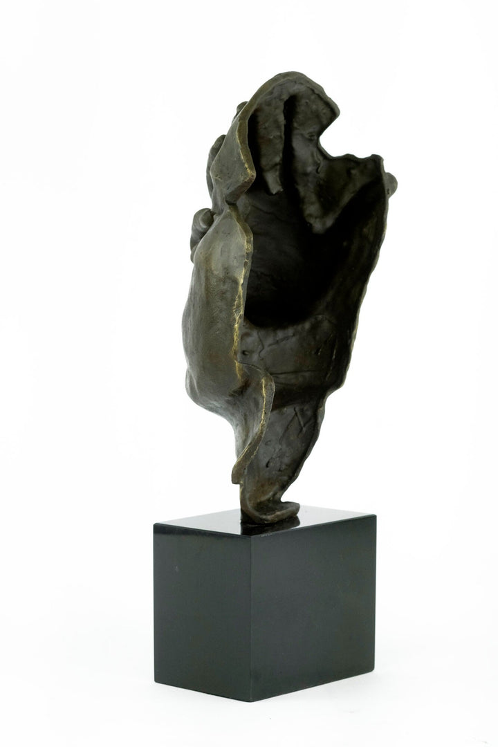 Modern Bronze Sculpture of a Hand Covering a Face Inspired by Salvador Dali Resignation Contemporary Art Statue Bronze Dali Sculpture Art