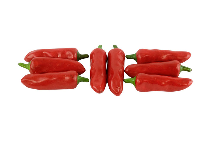 Set of Eight Ceramic Red Peppers as Decorative Objects Red Pepper Sculptures Vegetable Decoration Kitchen Decoration Red Pepper Lovers Gift