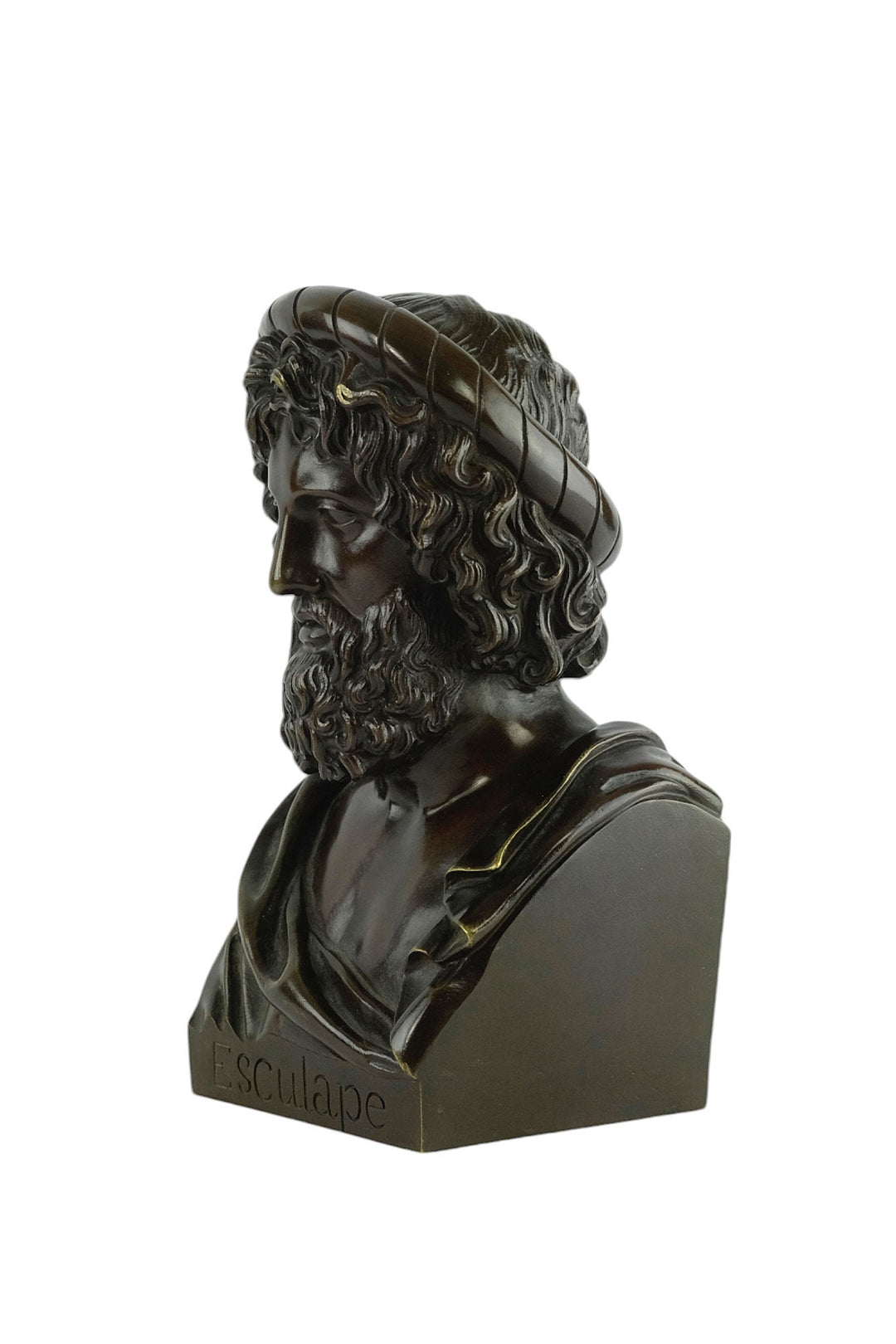 Antique Bronze Sculpture of the God of Medicine Named Asclepius in Greek Mythology Sculpture Bronze Bust of Asclepius French Antiques Art