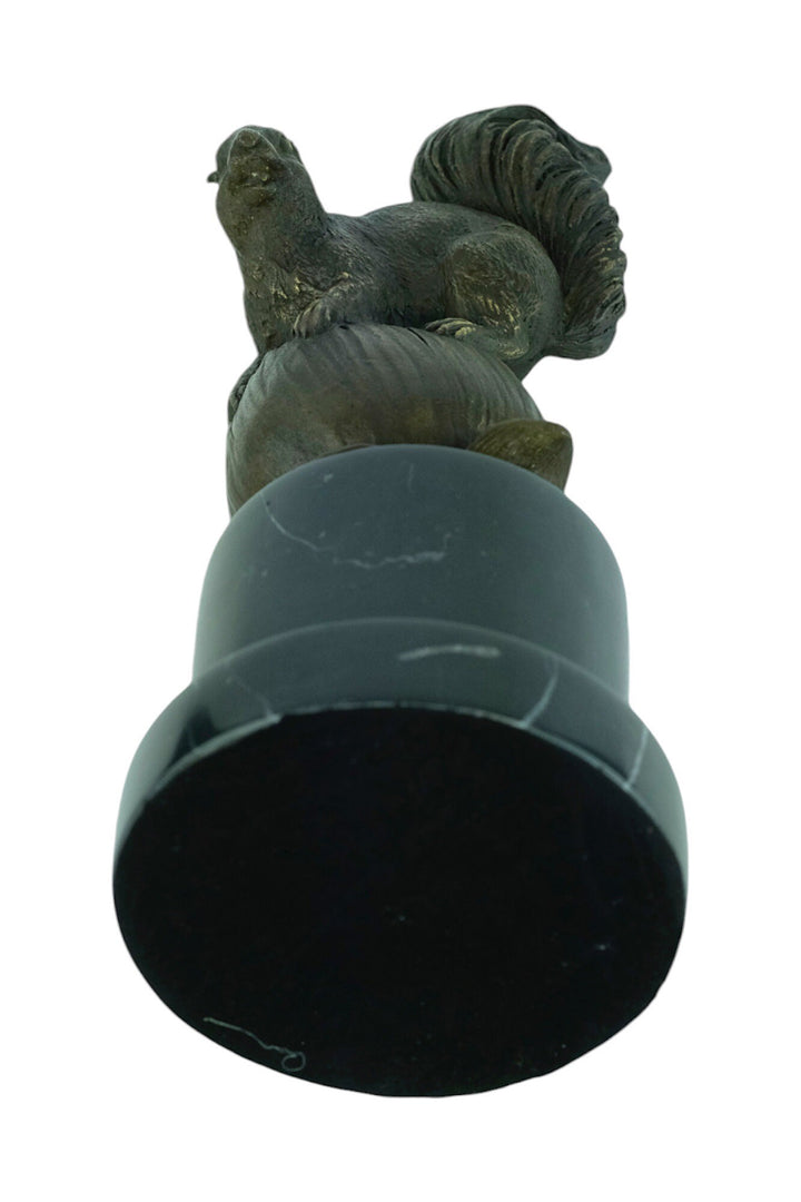 Bronze Sculpture of a Squirrel Sitting on a Hazelnut Animal Art Statue Squirrel Lovers Gift Bronze Animal Sculpture Squirrel Decoration