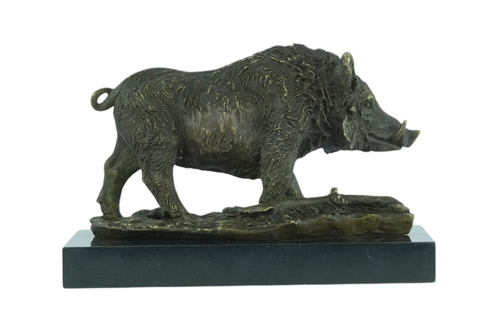 Bronze Sculpture of a Wild Boar Animal Art Statue Bronze Hunting Sculpture Barye Statue Hunting Decoration Wild Boar Lovers Gift Hunter Gift