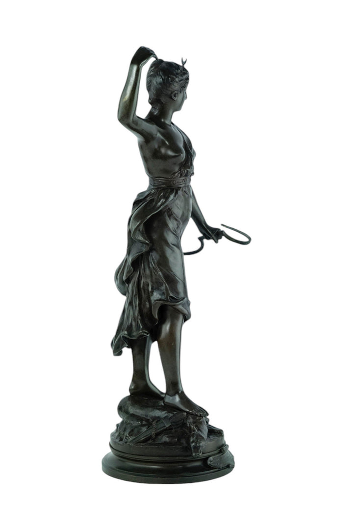 Antique Bronze Sculpture of Diane the Huntress by Alexandre Levasseur 19th Century French Sculpture Hunting Sculpture Hunting Decoration Art