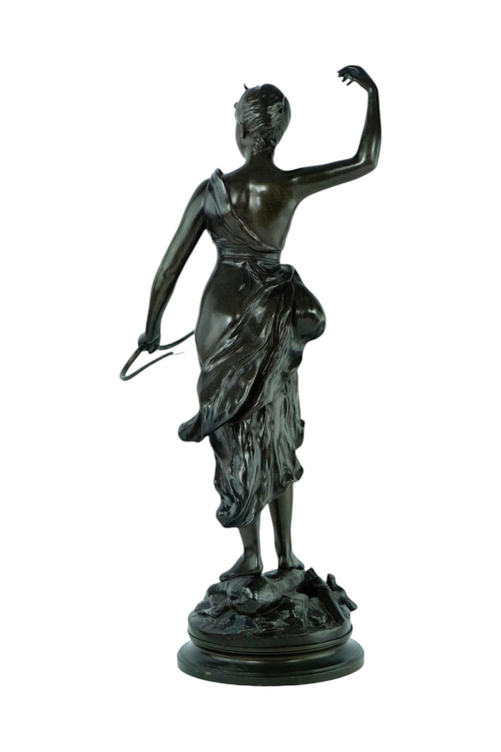 Antique Bronze Sculpture of Diane the Huntress by Alexandre Levasseur 19th Century French Sculpture Hunting Sculpture Hunting Decoration Art