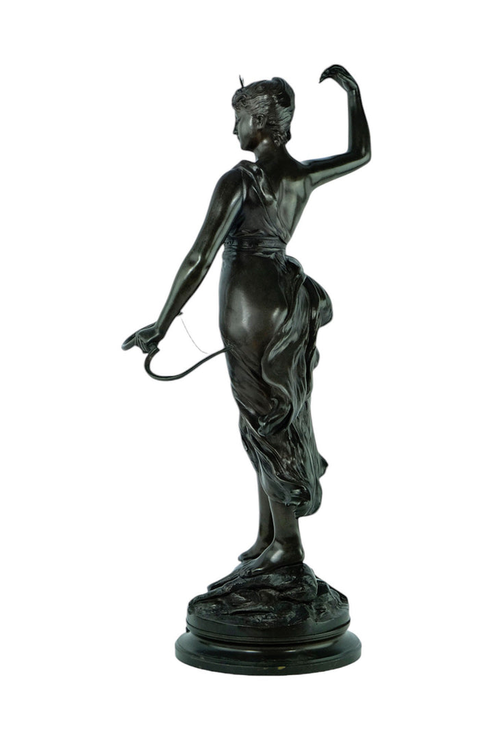 Antique Bronze Sculpture of Diane the Huntress by Alexandre Levasseur 19th Century French Sculpture Hunting Sculpture Hunting Decoration Art