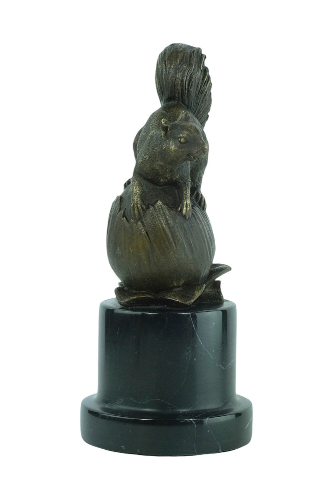 Bronze Sculpture of a Squirrel Sitting on a Hazelnut Animal Art Statue Squirrel Lovers Gift Bronze Animal Sculpture Squirrel Decoration